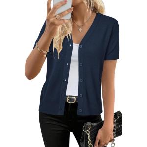 imageArachampampCloz Womens Wool Blend Summer Business Casual Cardigan Sweaters 2025Navy