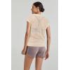 imageArachampampCloz 2025 Womens Crochet Cap Sleeve Knit Tops Spring Summer Shirts Lightweight Collared Hollow Out Casual BlousesApricot