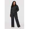 imageArachampampCloz Womens 2023 Two Piece Outfits Knit Sweaters Hoodies and Wide Leg Yoga Pants Tracksuit Lounge Sets with PocketsBlack