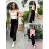 imageArachampampCloz Womens 2025 Spring Sweater Pants Wide Leg Elastic High Waist Cute Casual Flowy Lounge Winter Knit Trousers PocketsBlack
