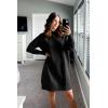 imageArachampampCloz Womens Fall Fashion 2024 Sweater Dress Oversized Crew Neck Long Sleeve Knit Pullover Winter ClothesBlack