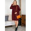 imageArachampampCloz Womens Fall Fashion 2024 Sweater Dress Oversized Crew Neck Long Sleeve Knit Pullover Winter ClothesWine