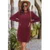 imageArachampampCloz Womens Fall Fashion 2024 Sweater Dress Oversized Crew Neck Long Sleeve Knit Pullover Winter ClothesWine