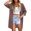imageArachampampCloz Womens Lightweight Summer Beach Kimonos CardiganBrown