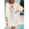 imageArachampampCloz Womens Lightweight Summer Beach Kimonos CardiganCream White