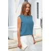 imageArachampampCloz Womens Non See Through Crew Neck Cap Sleeve Vest Tops Loose Fit Summer Trendy Casual Sweaters 2025Blue5046