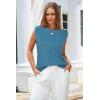imageArachampampCloz Womens Non See Through Crew Neck Cap Sleeve Vest Tops Loose Fit Summer Trendy Casual Sweaters 2025Blue5046