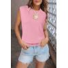 imageArachampampCloz Womens Non See Through Crew Neck Cap Sleeve Vest Tops Loose Fit Summer Trendy Casual Sweaters 2025Pink5046