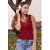 imageArachampampCloz Womens Non See Through Double VNeck Summer Casual Tanks 2025Burgundy Red