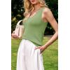 imageArachampampCloz Womens Non See Through Double VNeck Summer Casual Tanks 2025Leaves Green
