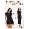 imageArachampampCloz Womens Soft 2 Piece Sets Summer Polo Shirt and Midi Skirt Sweaters Outfits 2025Black