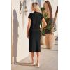 imageArachampampCloz Womens Soft 2 Piece Sets Summer Polo Shirt and Midi Skirt Sweaters Outfits 2025Black