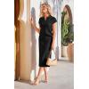imageArachampampCloz Womens Soft 2 Piece Sets Summer Polo Shirt and Midi Skirt Sweaters Outfits 2025Black