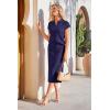 imageArachampampCloz Womens Soft 2 Piece Sets Summer Polo Shirt and Midi Skirt Sweaters Outfits 2025Dark Blue