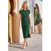 imageArachampampCloz Womens Soft 2 Piece Sets Summer Polo Shirt and Midi Skirt Sweaters Outfits 2025Dark Green