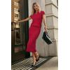 imageArachampampCloz Womens Soft 2 Piece Sets Summer Polo Shirt and Midi Skirt Sweaters Outfits 2025Red