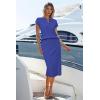 imageArachampampCloz Womens Soft 2 Piece Sets Summer Polo Shirt and Midi Skirt Sweaters Outfits 2025Royal Blue