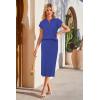 imageArachampampCloz Womens Soft 2 Piece Sets Summer Polo Shirt and Midi Skirt Sweaters Outfits 2025Royal Blue