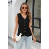 imageArachampampCloz Womens Sweater Vest Tops 2025 Summer Knit V Neck Cardigan Sleeveless Button Textured Business Casual OutfitsBlack