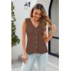 imageArachampampCloz Womens Sweater Vest Tops 2025 Summer Knit V Neck Cardigan Sleeveless Button Textured Business Casual OutfitsCoffee