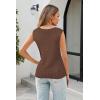 imageArachampampCloz Womens Sweater Vest Tops 2025 Summer Knit V Neck Cardigan Sleeveless Button Textured Business Casual OutfitsCoffee
