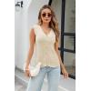 imageArachampampCloz Womens Sweater Vest Tops 2025 Summer Knit V Neck Cardigan Sleeveless Button Textured Business Casual OutfitsOffwhite