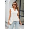 imageArachampampCloz Womens Sweater Vest Tops 2025 Summer Knit V Neck Cardigan Sleeveless Button Textured Business Casual OutfitsWhite