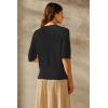 imageArachampampCloz Womens Wool Blend Summer Seamless Half Sleeve Tops 2025Black