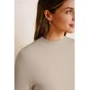 imageArachampampCloz Womens Wool Blend Summer Seamless Tops Slim Fit Shirts 2025Beige
