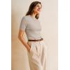 imageArachampampCloz Womens Wool Blend Summer Seamless Tops Slim Fit Shirts 2025Beige