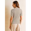 imageArachampampCloz Womens Wool Blend Summer Seamless Tops Slim Fit Shirts 2025Beige