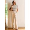 imageArachampampCloz Womens Wool Blend Summer Seamless Tops Slim Fit Shirts 2025Beige