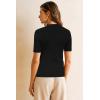 imageArachampampCloz Womens Wool Blend Summer Seamless Tops Slim Fit Shirts 2025Black