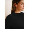 imageArachampampCloz Womens Wool Blend Summer Seamless Tops Slim Fit Shirts 2025Black