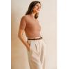 imageArachampampCloz Womens Wool Blend Summer Seamless Tops Slim Fit Shirts 2025Camel