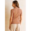imageArachampampCloz Womens Wool Blend Summer Seamless Tops Slim Fit Shirts 2025Camel