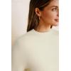imageArachampampCloz Womens Wool Blend Summer Seamless Tops Slim Fit Shirts 2025White