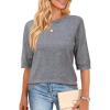 imageArachampampCloz Womens Wool Blend Summer Seamless Half Sleeve Tops 2025Gray