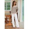 imageArachampampCloz Womens Wool Blend Classic Crew Neck Casual Fall SweatersLight Apricotblack