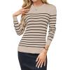imageArachampampCloz Womens Wool Blend Classic Crew Neck Casual Fall SweatersLight Apricotblack