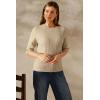 imageArachampampCloz Womens Wool Blend Old Money Cable Knit Elbow Sleeve Sweaters 2025Apricotcable