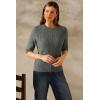 imageArachampampCloz Womens Wool Blend Old Money Cable Knit Elbow Sleeve Sweaters 2025Dark Graycable