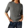 imageArachampampCloz Womens Wool Blend Old Money Cable Knit Elbow Sleeve Sweaters 2025Dark Graycable