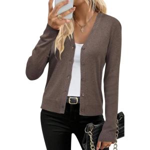 imageArachampampCloz Womens Wool Blend Summer Business Casual Cardigan Sweaters 2025Acoffee