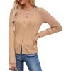 imageArachampampCloz Womens Cable Knit Fall Soft Lightweight Sweater Cardigans 2025Camel