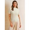 imageArachampampCloz Womens Wool Blend Summer Fall Seamless Rip Resistant Tops Opaque ShirtsWhite