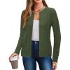 imageArachampampCloz Womens Cable Knit Fall Soft Lightweight Sweater Cardigans 2025Army Green