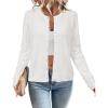 imageArachampampCloz Womens Cable Knit Fall Soft Lightweight Sweater Cardigans 2025White