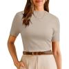 imageArachampampCloz Womens Wool Blend Summer Fall Seamless Rip Resistant Tops Opaque ShirtsBeige