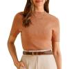 imageArachampampCloz Womens Wool Blend Summer Fall Seamless Rip Resistant Tops Opaque ShirtsCamel